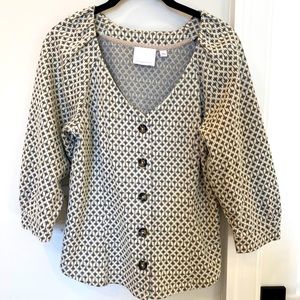patterned anthro sweater/blazer (S)